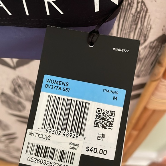 ✴️ NWT NIKE TRAINING INDY BRA SIZE MEDIUM LIGHT SUPPORT WITH PADS BLUE BLACK - Picture 3 of 6